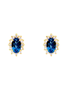 Boucles D'oreilles Or Et Saphir