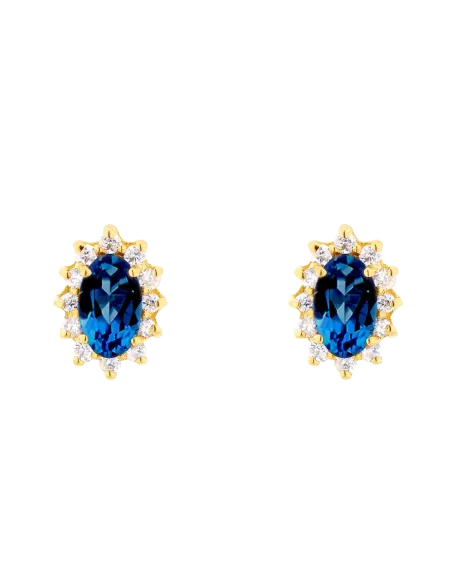 Boucles D'oreilles Or Et Saphir