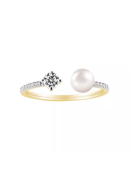 Bague Or Et Perle D'eau Douce
