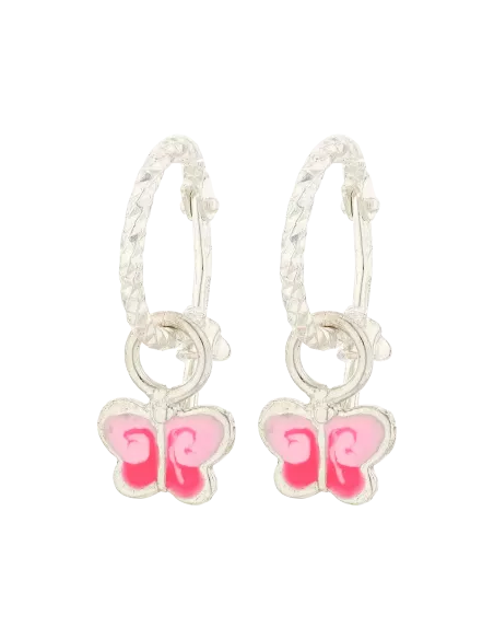 Créoles Argent Enfant Papillons