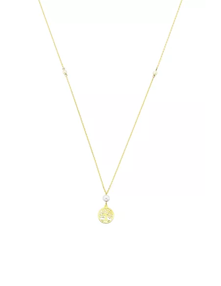Collier Argent Teinté Femme Perles Eau Douce