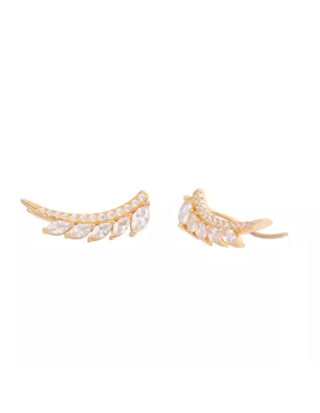 Boucles D'oreilles Plume Oz Argent Teinté