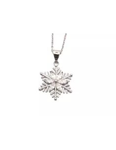 Collier Argent Oxyde de Zirconium Flocons