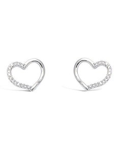 Boucles D'oreilles Argent Et Oxydes Coeur