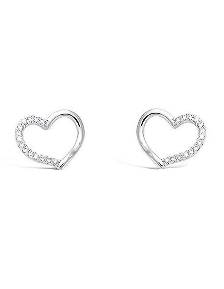 Boucles D'oreilles Argent Et Oxydes Coeur