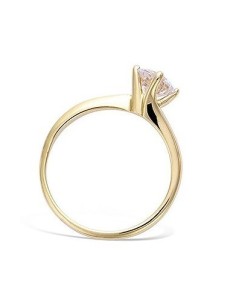 Bague De Fiançailles Plaqué Or Et Oxyde