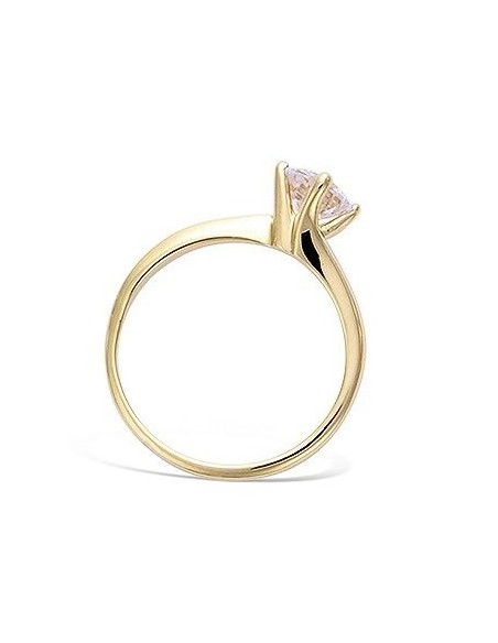 Bague De Fiançailles Plaqué Or Et Oxyde