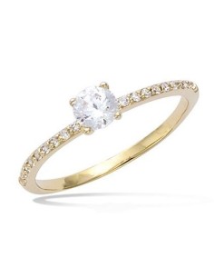 Bague De Fiançailles Plaqué Or Et Oxyde