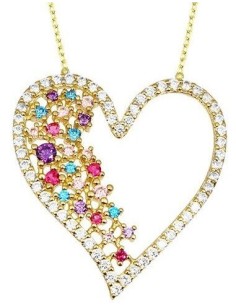 Collier Argent Teinté Coeur