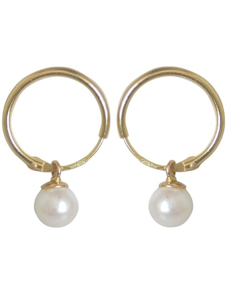 Boucles D'oreilles Enfant Or Perle D'eau Douce