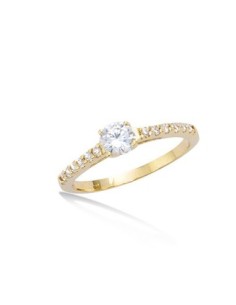 Bague De Fiançailles Plaqué Or Et Oxyde