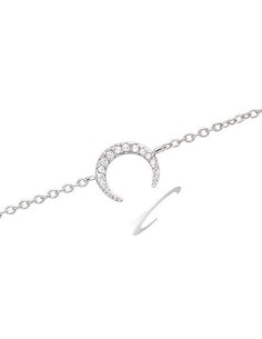 Bracelet Argent Et Oxydes Croissant De Lune