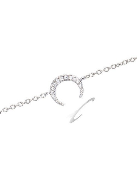 Bracelet Argent Et Oxydes Croissant De Lune