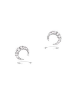 Boucles D'oreilles Argent Et Oxydes Croissant De Lune