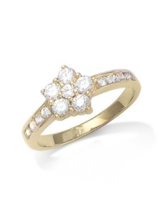 Bague De Fiançailles Plaqué Or Et Oxyde