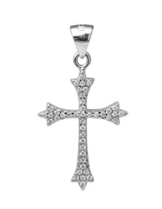 Pendentif Croix Argent Et Oxydes