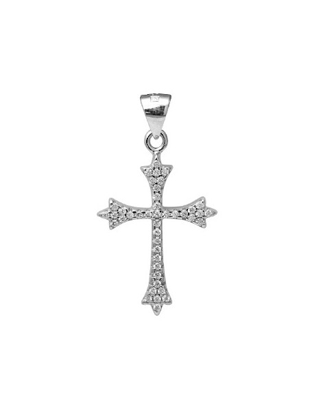 Pendentif Croix Argent Et Oxydes