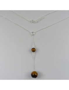 Collier Argent Oeil De Tigre