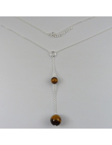 Collier Argent Oeil De Tigre