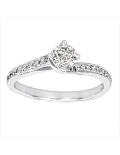 Bague De Fiançailles Argent Et Oxyde