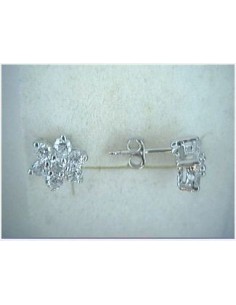 Boucles D'oreilles Fleurs Argent Et Oxydes