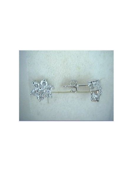 Boucles D'oreilles Fleurs Argent Et Oxydes