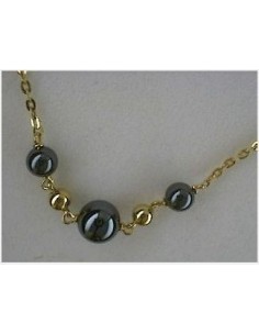 Collier Or Pierre Hématite