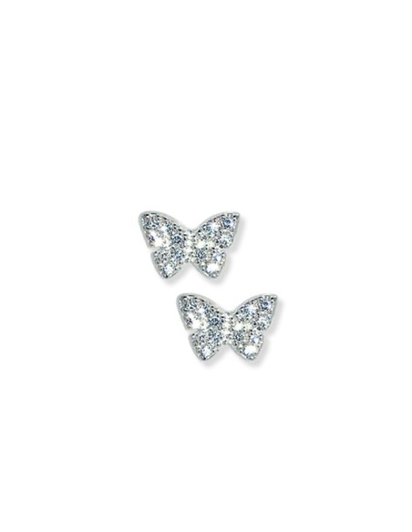 Boucles D’oreilles Argent Et Oxydes Papillons