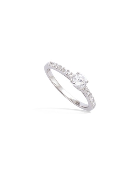 Bague De Fiançailles Argent Et Oxydes