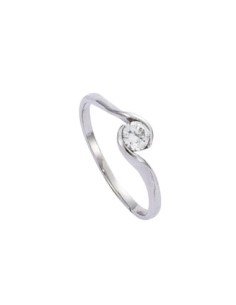 Bague De Fiançailles Argent Et Oxyde