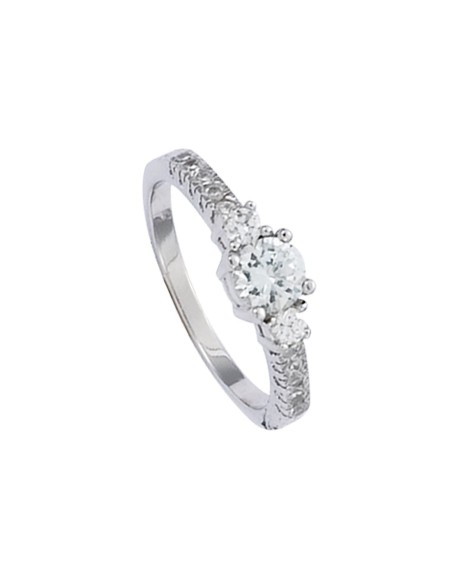 Bague De Fiançailles Argent Et Oxydes