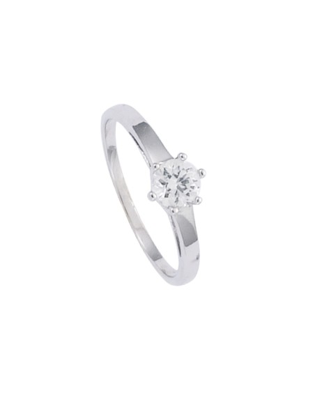 Bague De Fiançailles Argent Et Oxyde