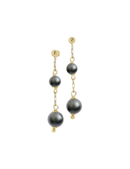 Boucles D'oreilles Or Et Hématites