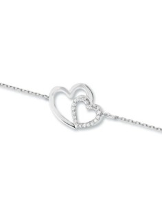 Bracelet Argent  Coeur Oxydes