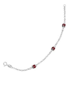 Bracelet Argent Coccinelles Enfant