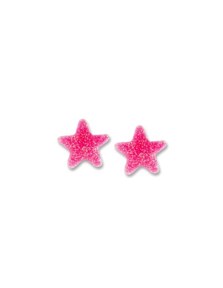 Boucles D’oreilles Argent Etoiles Roses