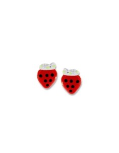 Boucles D’oreilles Argent Fraise Enfant