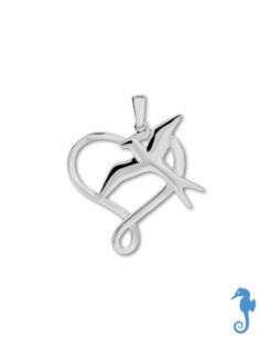 Pendentif Argent Paille En Queue En Coeur