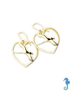 Boucles D'oreilles Or Coeur Paille En Queue
