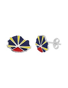 Boucles D'oreilles Argent Drapeau De La Réunion