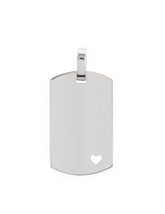 Pendentif Argent Plaque Coeur