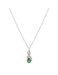 Collier Argent Pierre Verte