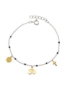 Bracelet Argent Teinte Aum & Croix