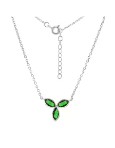 Collier Argent Pierre Verte