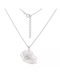 Collier Argent Lambrequin Carte Réunion