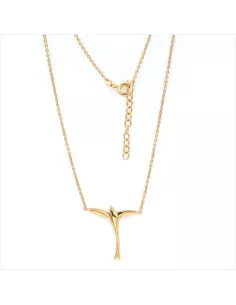 Collier Argent Teinte Paille En Queue