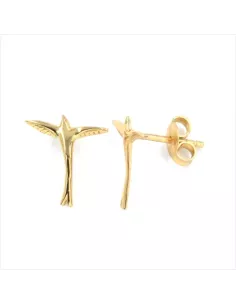 Boucles D'oreilles Argent Teinte Paille En Queue