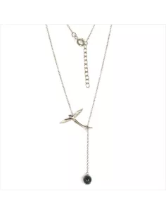 Collier Argent Pierre Et Paille En Queue