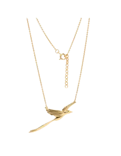 Collier Argent Teinte Paille En Queue