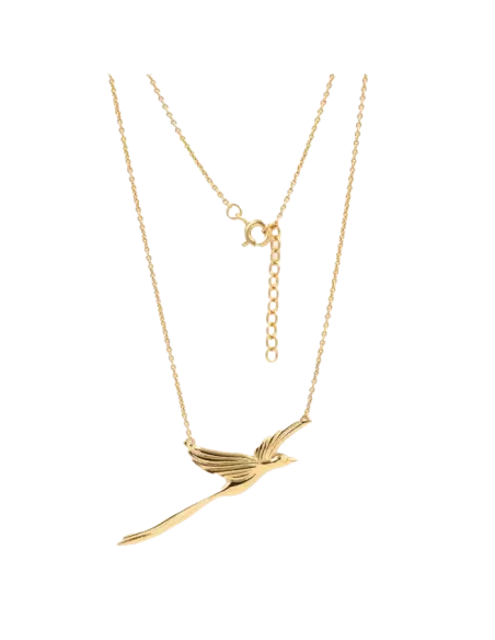 Collier Argent Teinte Paille En Queue